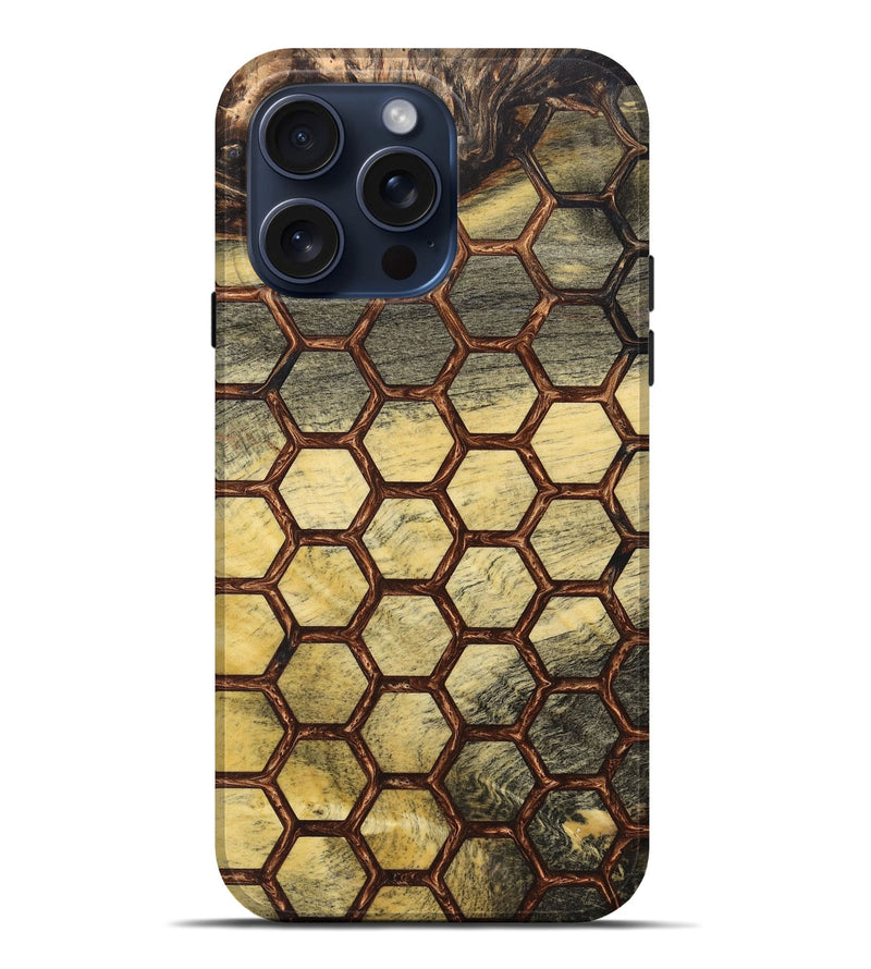 iPhone 15 Pro Max Wood+Resin Live Edge Phone Case - Ron (Pattern, 661363)
