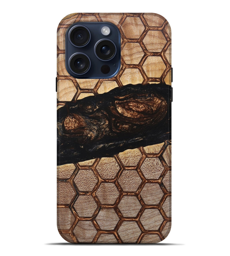 iPhone 15 Pro Max Wood+Resin Live Edge Phone Case - Melissa (Pattern, 661364)