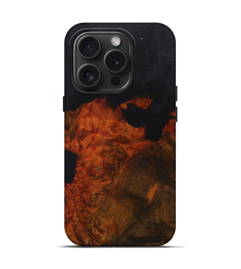 iPhone 15 Pro Wood+Resin Live Edge Phone Case - Donald (Pure Black, 661371)