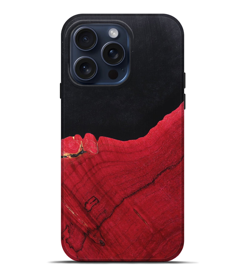 iPhone 15 Pro Max Wood+Resin Live Edge Phone Case - Jayceon (Pure Black, 661372)