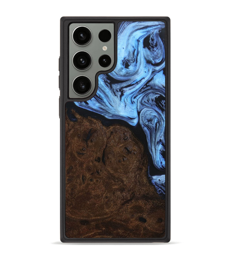 Galaxy S23 Ultra Wood+Resin Phone Case - Leroy (Blue, 661440)