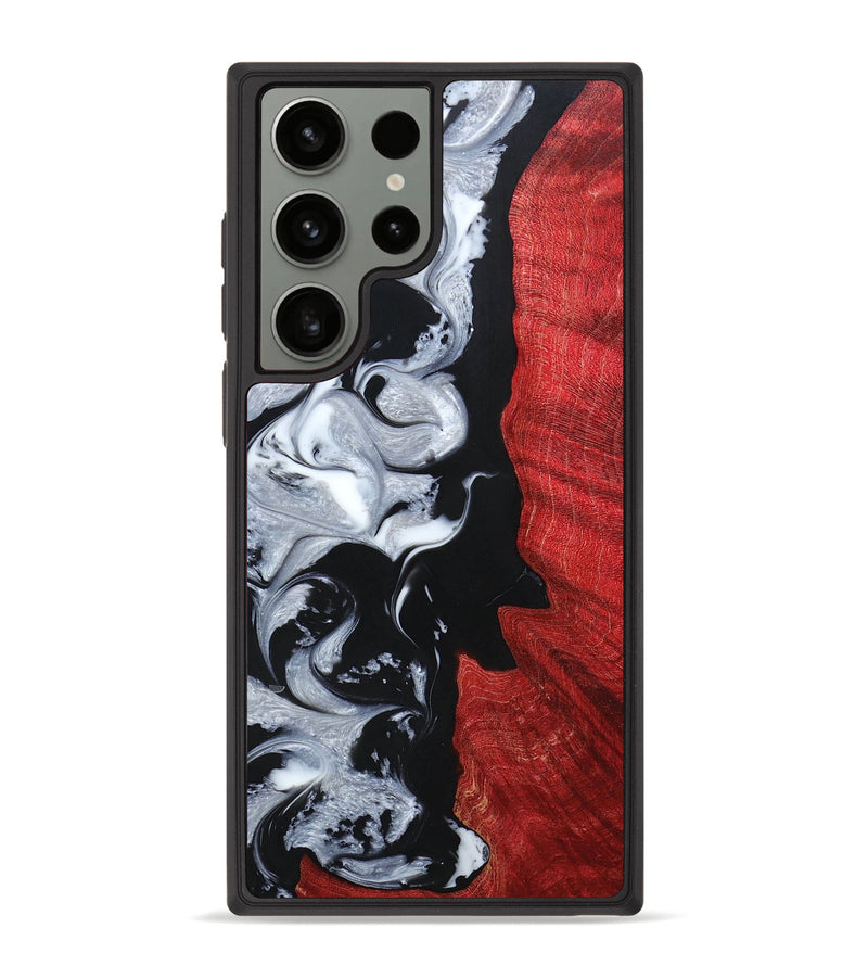 Galaxy S23 Ultra Wood+Resin Phone Case - Daxton (Black & White, 661495)