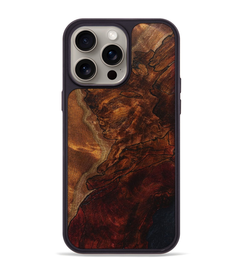 iPhone 15 Pro Max Wood+Resin Phone Case - Landyn (Wood Burl, 661667)