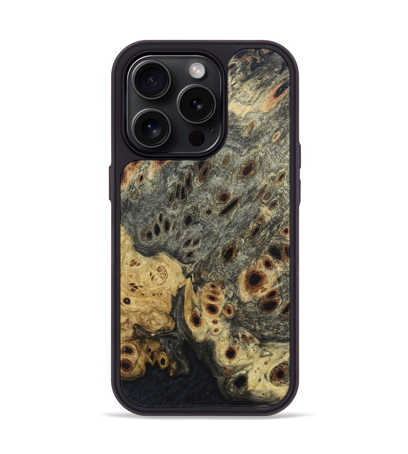 iPhone 15 Pro Wood+Resin Phone Case - Quentin (Wood Burl, 661674)