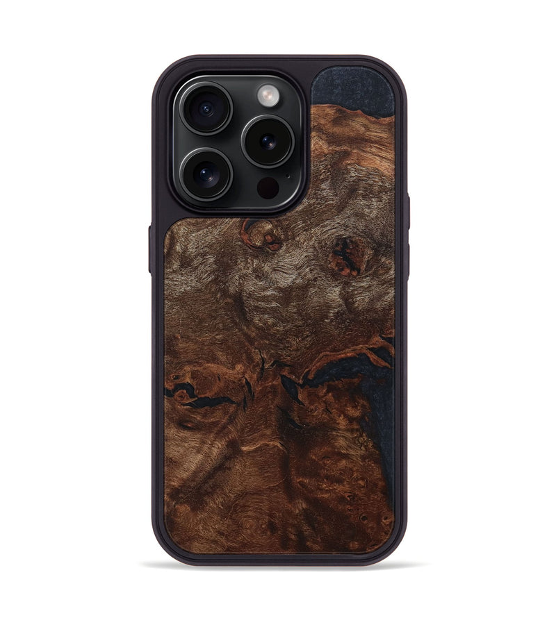 iPhone 15 Pro Wood+Resin Phone Case - Marianne (Wood Burl, 661684)