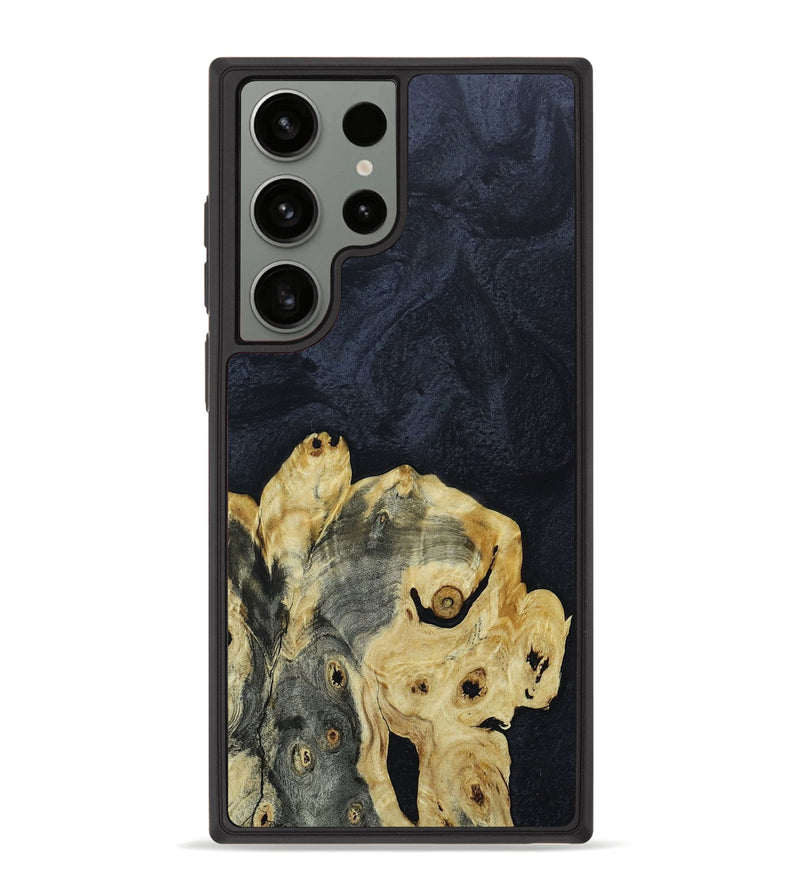 Galaxy S23 Ultra Wood+Resin Phone Case - Gertrude (Pure Black, 661738)