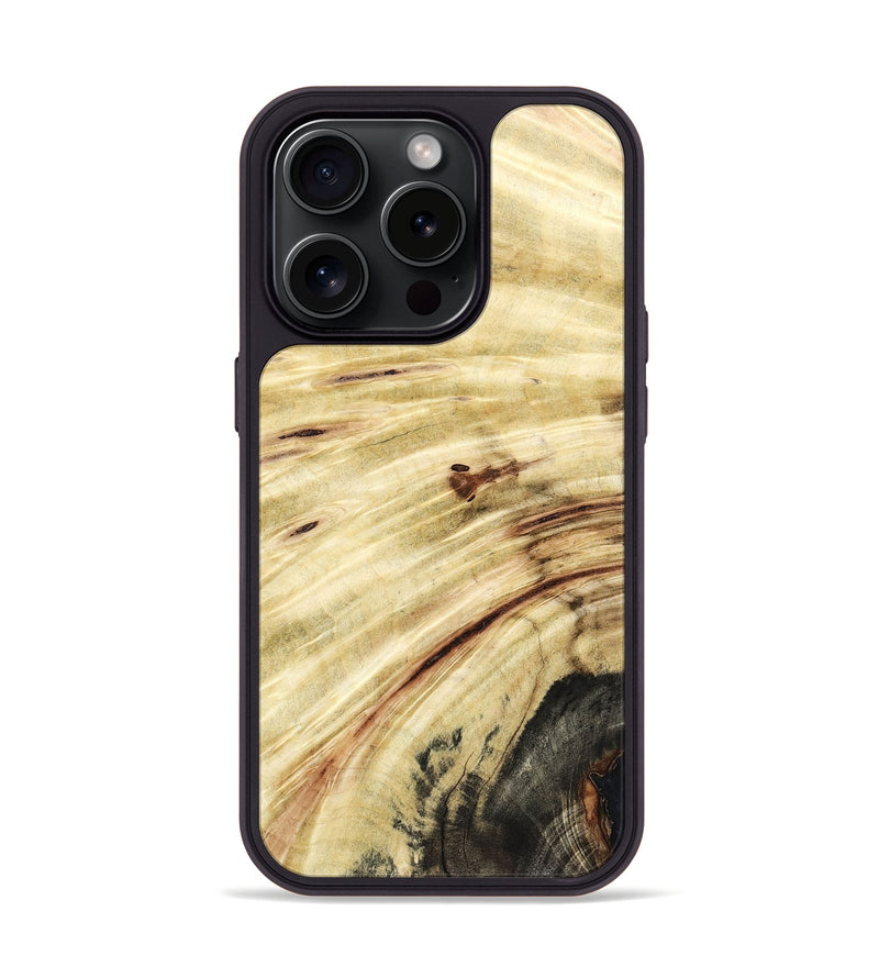 iPhone 15 Pro Wood+Resin Phone Case - Iker (Wood Burl, 661776)