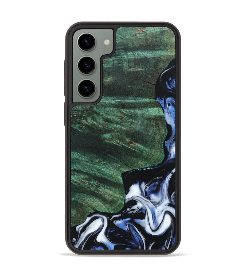 Galaxy S23 Plus Wood+Resin Phone Case - Roderick (Black & White, 661856)