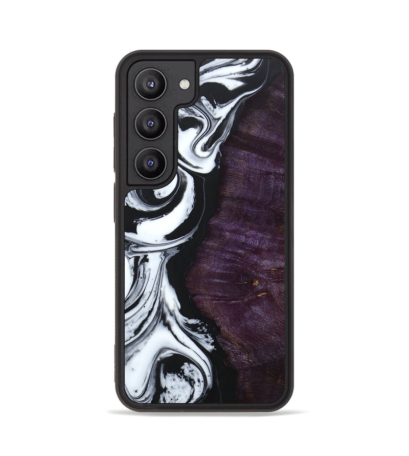 Galaxy S23 Wood+Resin Phone Case - Vanessa (Black & White, 661859)