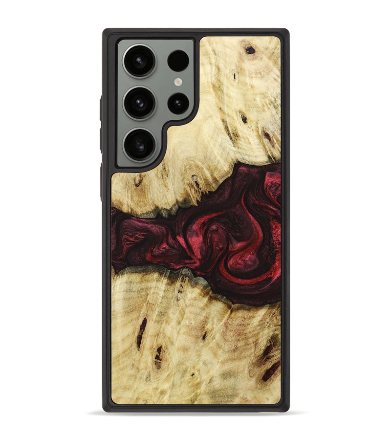 Galaxy S23 Ultra Wood+Resin Phone Case - Ali (Red, 661988)