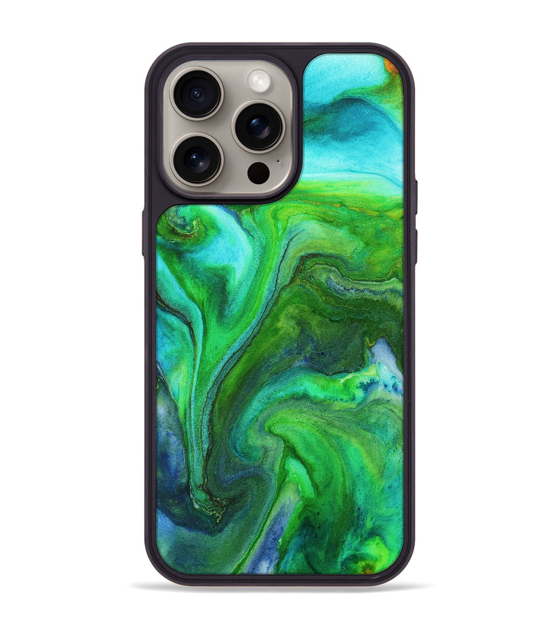 iPhone 15 Pro Max Wood+Resin Phone Case - Dylan (Watercolor, 662060)