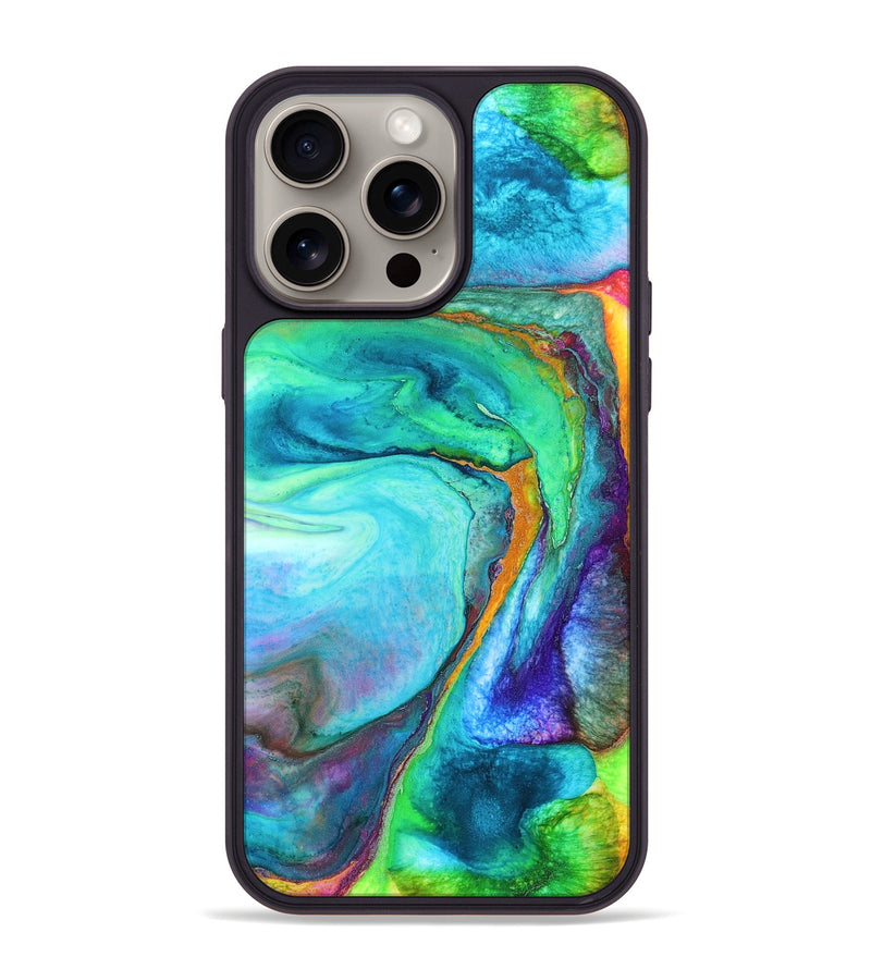 iPhone 15 Pro Max Wood+Resin Phone Case - Kaylin (Watercolor, 662062)