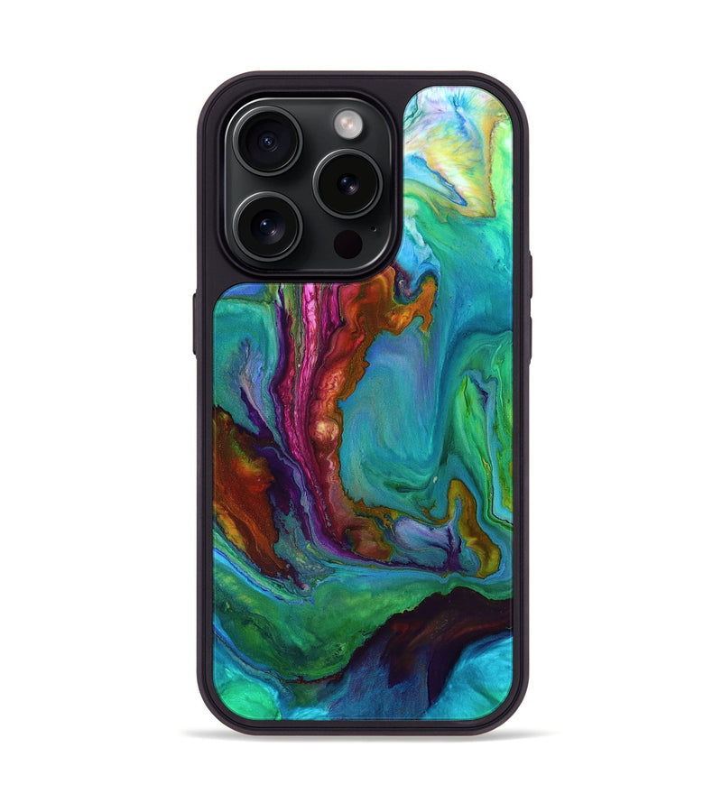 iPhone 15 Pro Wood+Resin Phone Case - Annalise (Watercolor, 662063)