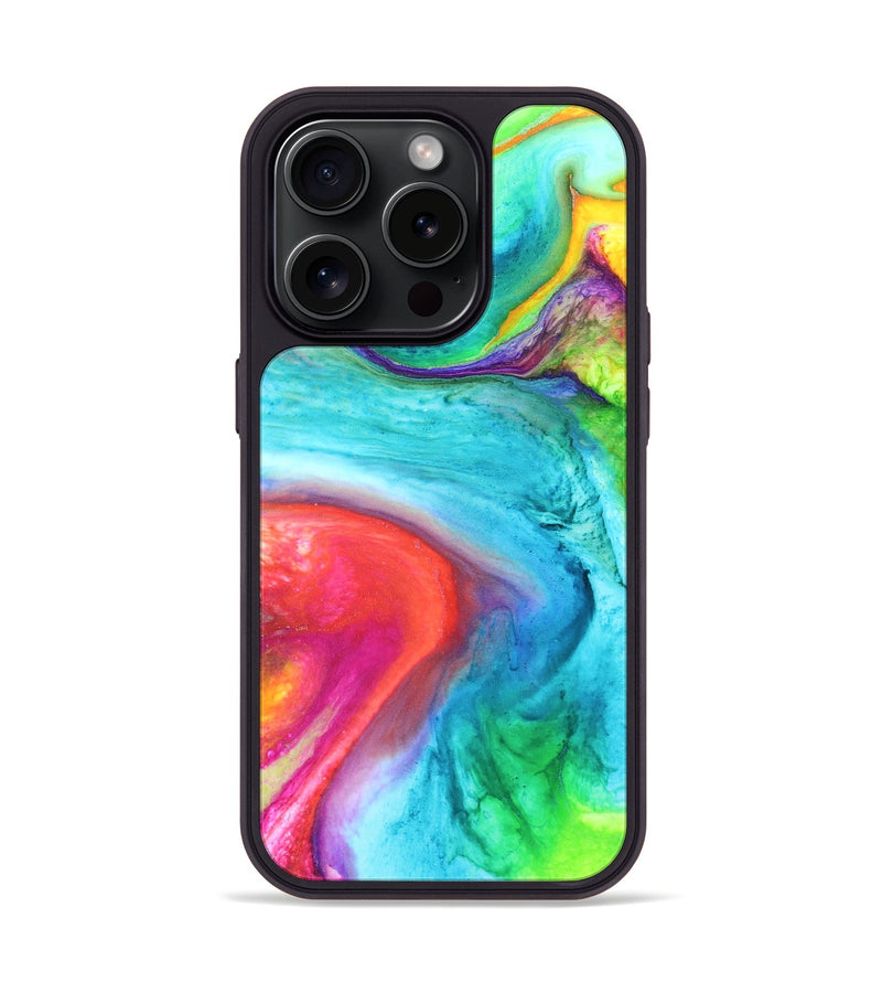 iPhone 15 Pro Wood+Resin Phone Case - Lennon (Watercolor, 662083)