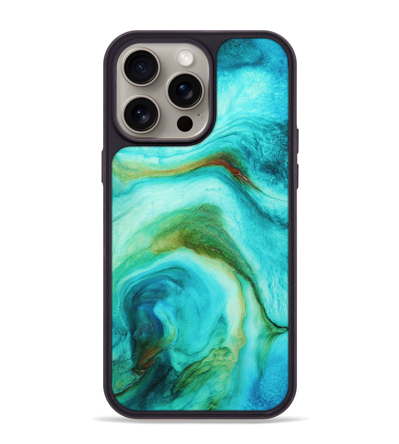 iPhone 15 Pro Max Wood+Resin Phone Case - Miley (Watercolor, 662087)
