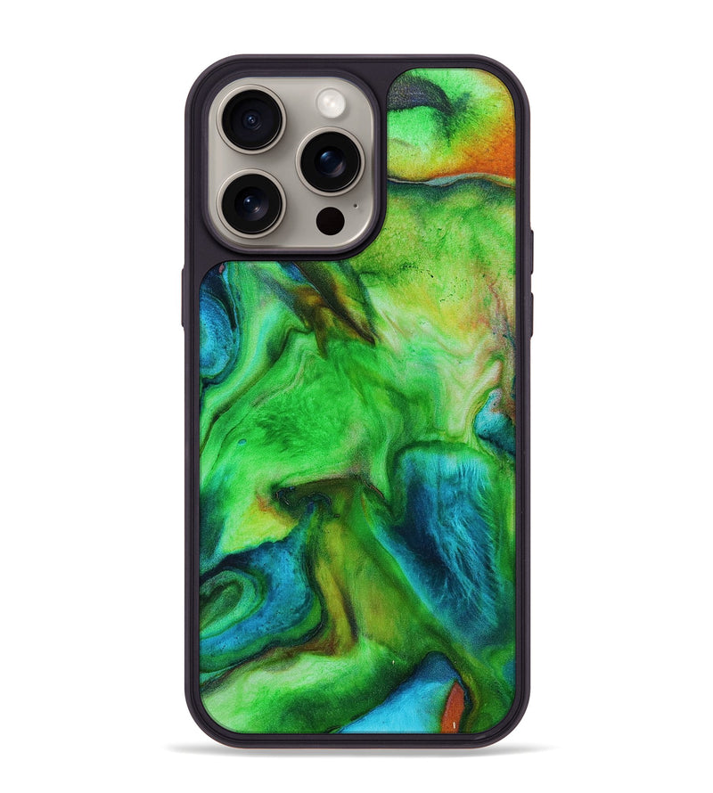 iPhone 15 Pro Max Wood+Resin Phone Case - Clifford (Watercolor, 662091)