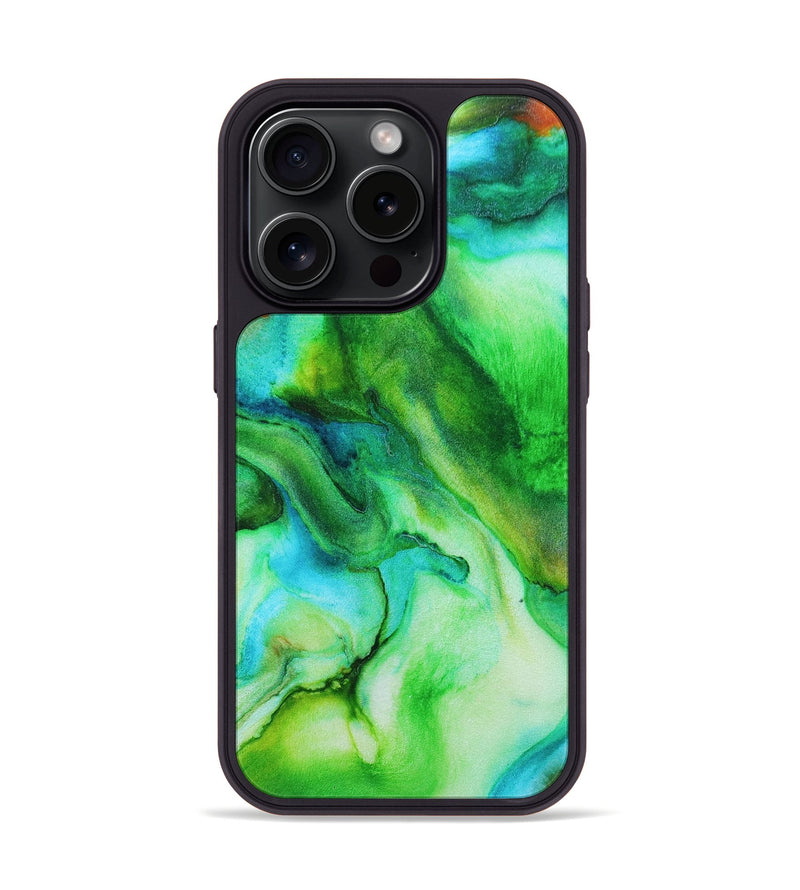 iPhone 15 Pro Wood+Resin Phone Case - Debbie (Watercolor, 662107)