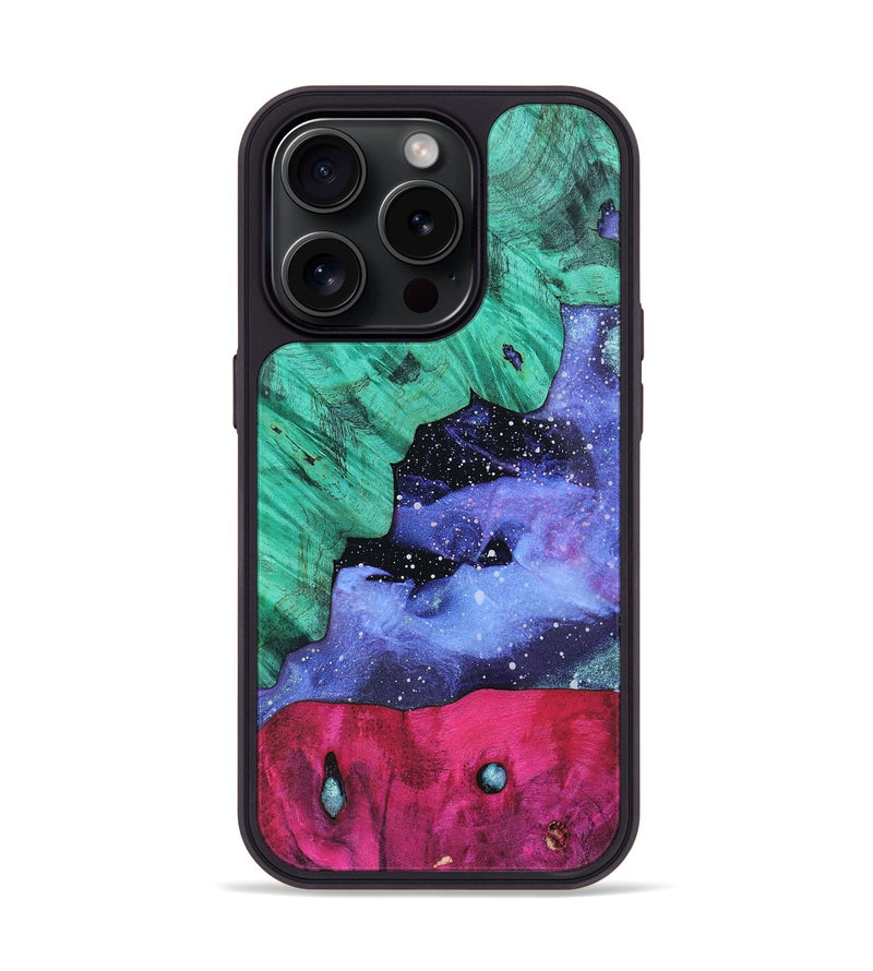 iPhone 15 Pro Wood+Resin Phone Case - Lara (Watercolor, 662115)