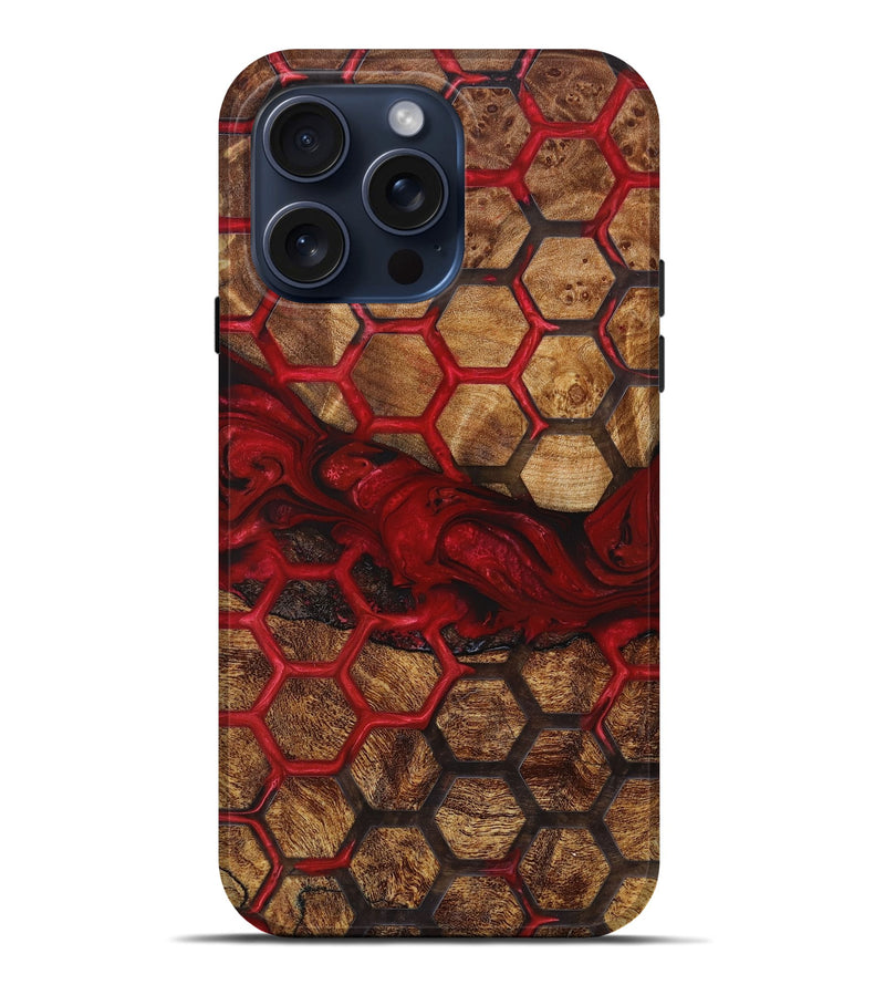 iPhone 15 Pro Max Wood+Resin Live Edge Phone Case - Brendon (Pattern, 662163)
