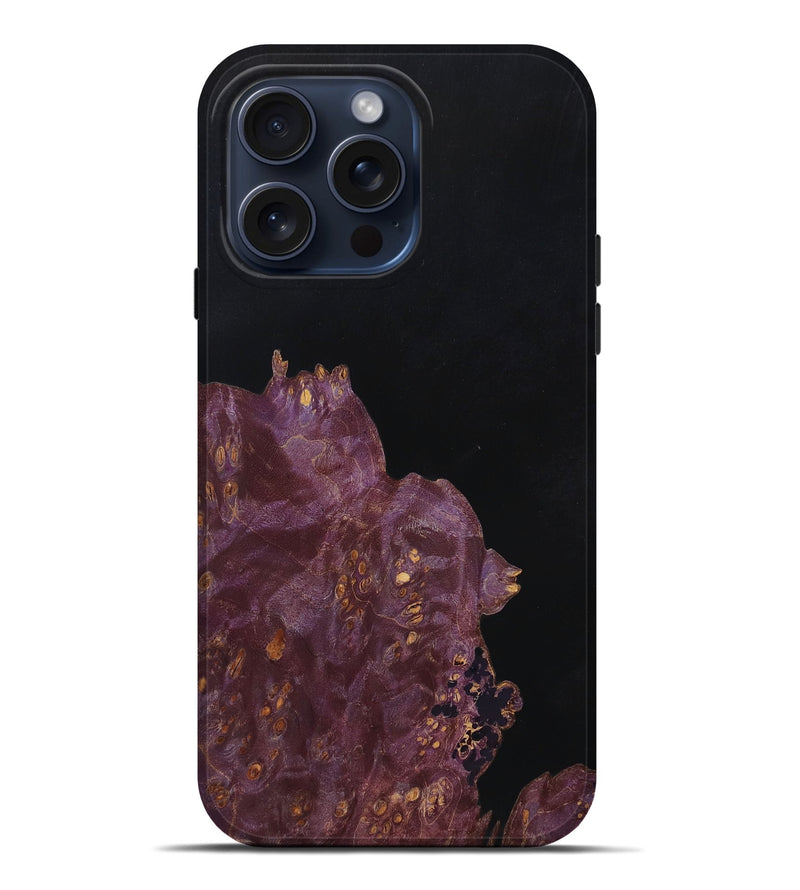 iPhone 15 Pro Max Wood+Resin Live Edge Phone Case - Tommy (Pure Black, 662244)