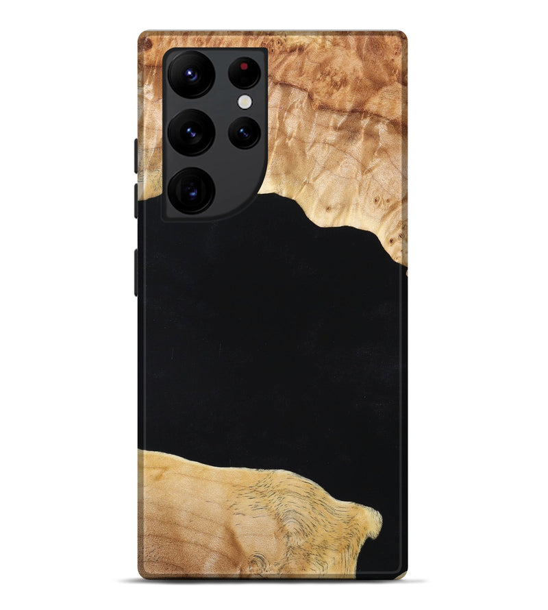 Galaxy S22 Ultra Wood+Resin Live Edge Phone Case - Julia (Pure Black, 662248)