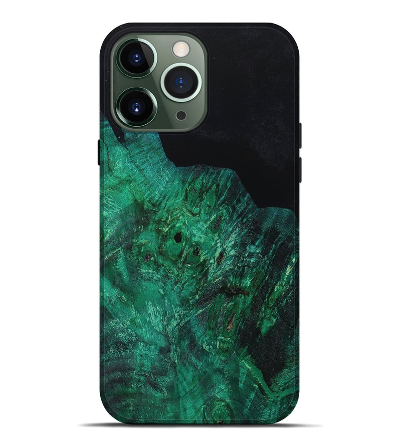iPhone 13 Pro Max Wood+Resin Live Edge Phone Case - Bob (Pure Black, 662254)