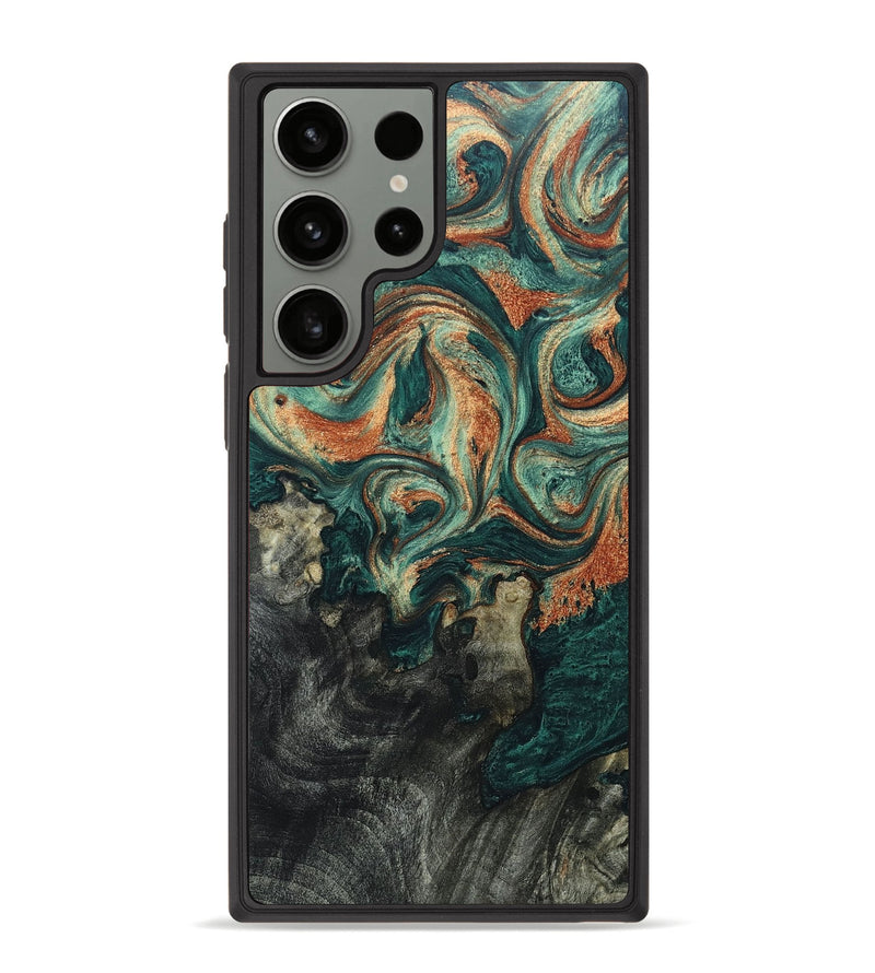Galaxy S23 Ultra Wood+Resin Phone Case - August (Green, 662358)