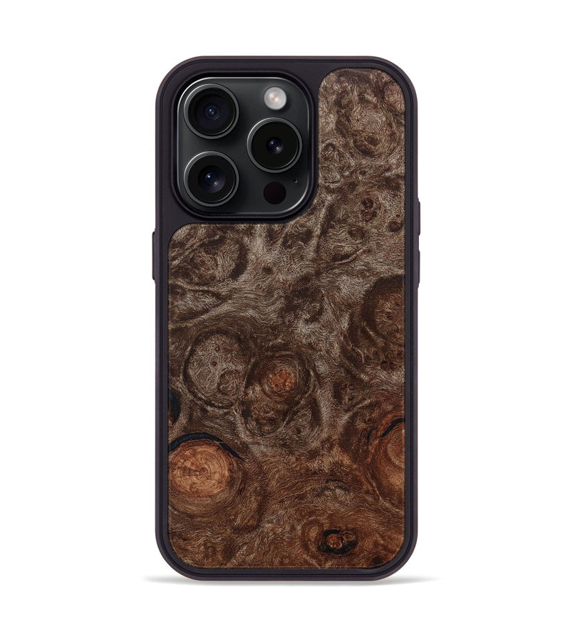 iPhone 15 Pro Wood+Resin Phone Case - Olive (Wood Burl, 662394)