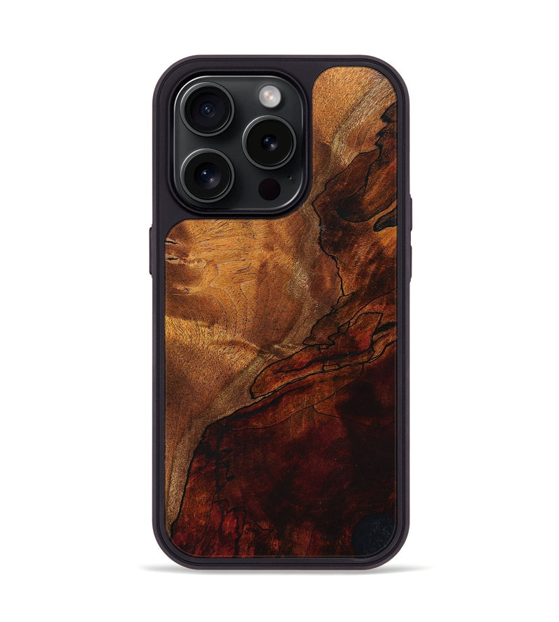 iPhone 15 Pro Wood+Resin Phone Case - Kennedi (Wood Burl, 662402)