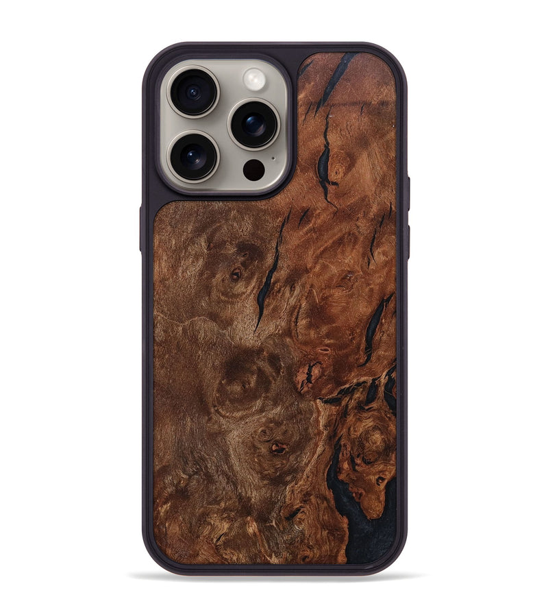 iPhone 15 Pro Max Wood+Resin Phone Case - Morgan (Wood Burl, 662404)