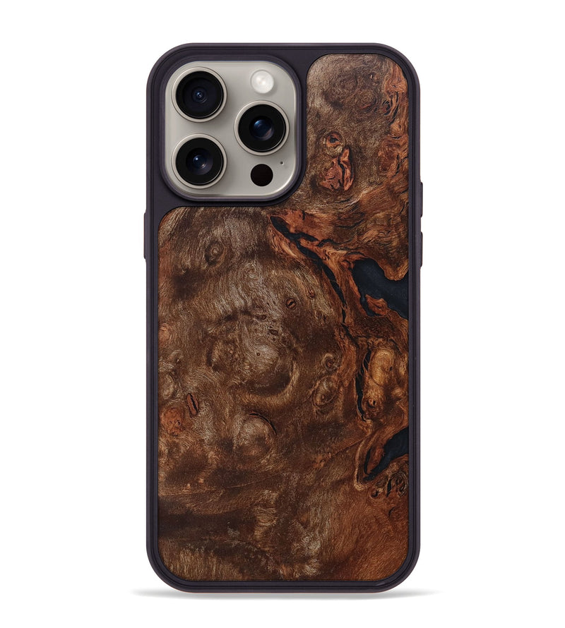 iPhone 15 Pro Max Wood+Resin Phone Case - Kenya (Wood Burl, 662406)