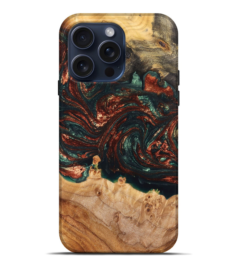 iPhone 15 Pro Max ResinArt Live Edge Phone Case - Tabitha (Green, 662549)