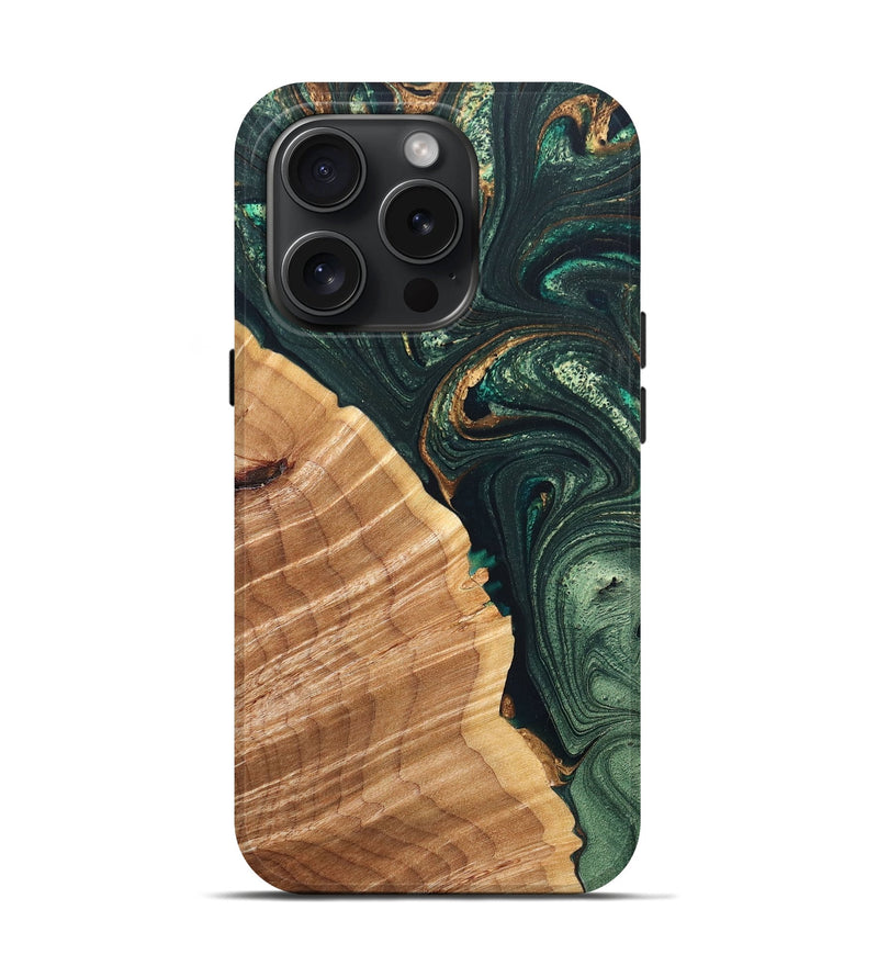 iPhone 15 Pro ResinArt Live Edge Phone Case - Ayanna (Green, 662553)