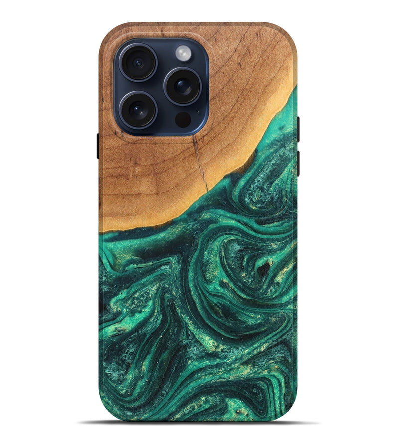 iPhone 15 Pro Max ResinArt Live Edge Phone Case - Demi (Green, 662554)