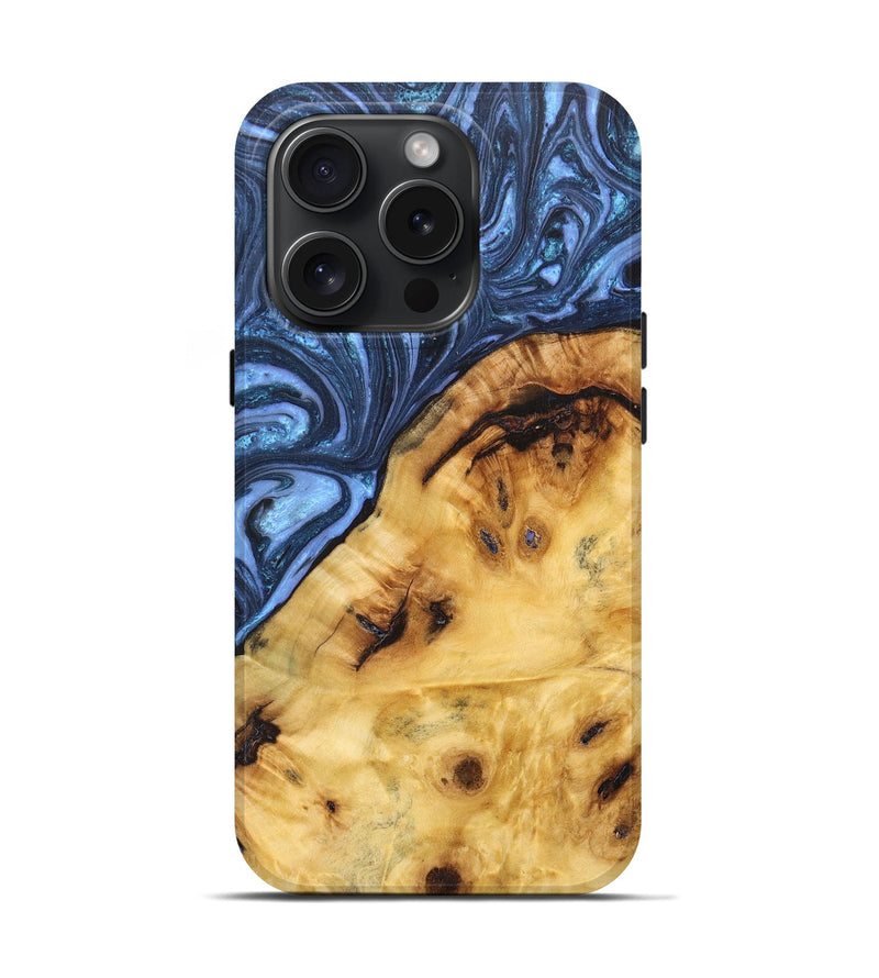 iPhone 15 Pro ResinArt Live Edge Phone Case - Ava (Blue, 662561)