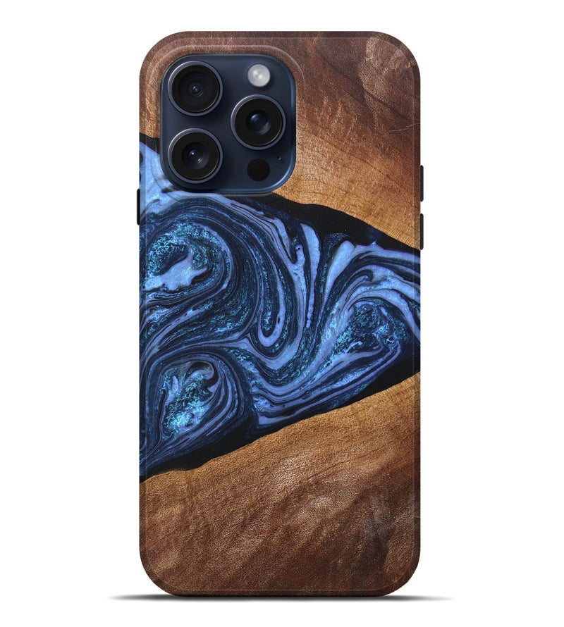 iPhone 15 Pro Max ResinArt Live Edge Phone Case - Braylen (Blue, 662563)