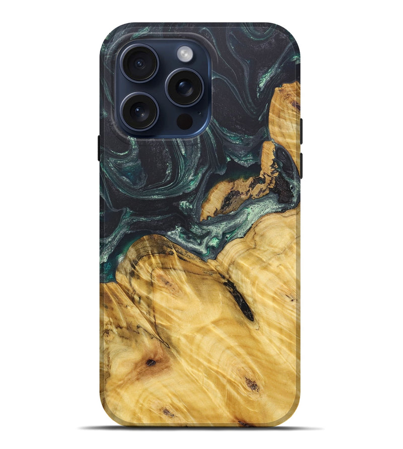 iPhone 15 Pro Max ResinArt Live Edge Phone Case - Juliette (Green, 662568)