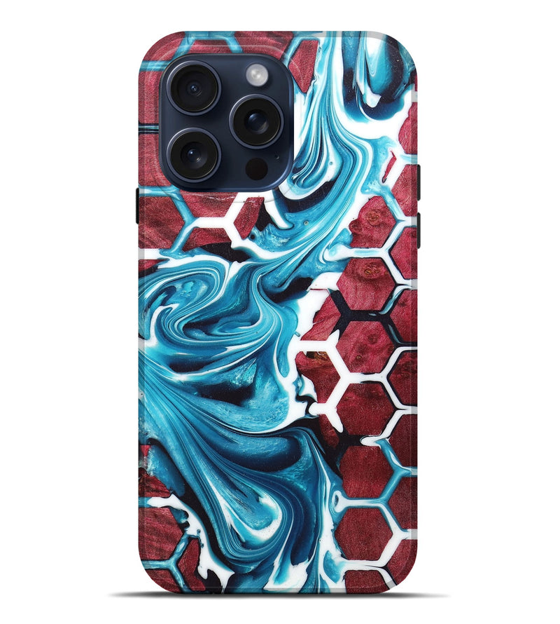 iPhone 15 Pro Max Wood+Resin Live Edge Phone Case - Tammie (Pattern, 662571)