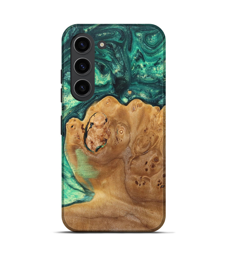 Galaxy S23 Wood+Resin Live Edge Phone Case - Jaclyn (Green, 662608)