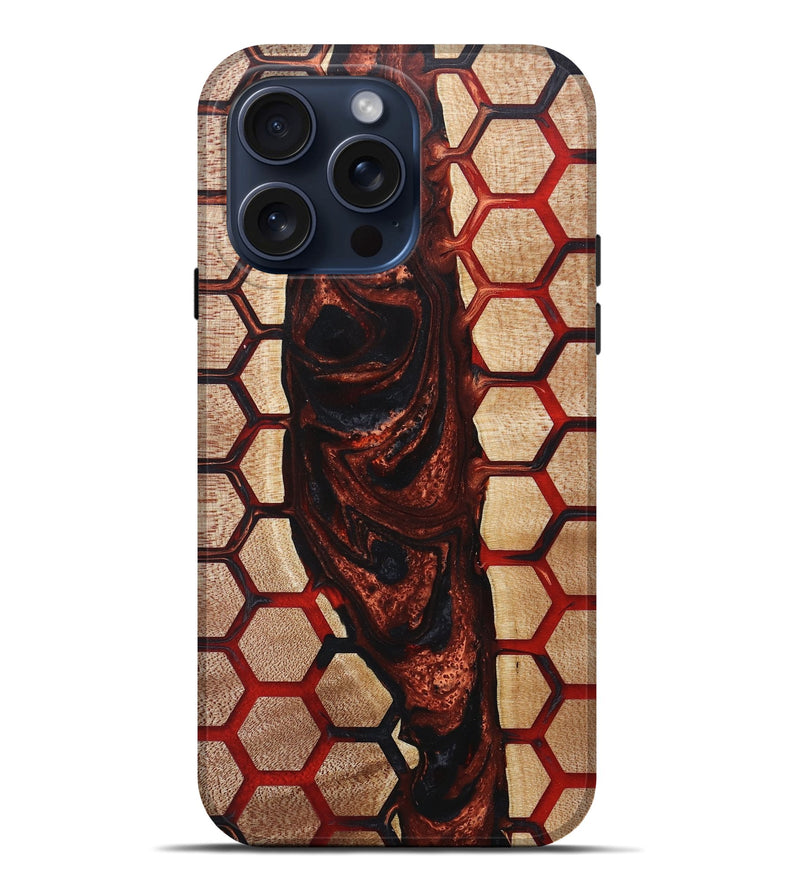 iPhone 15 Pro Max Wood+Resin Live Edge Phone Case - Elian (Pattern, 662618)