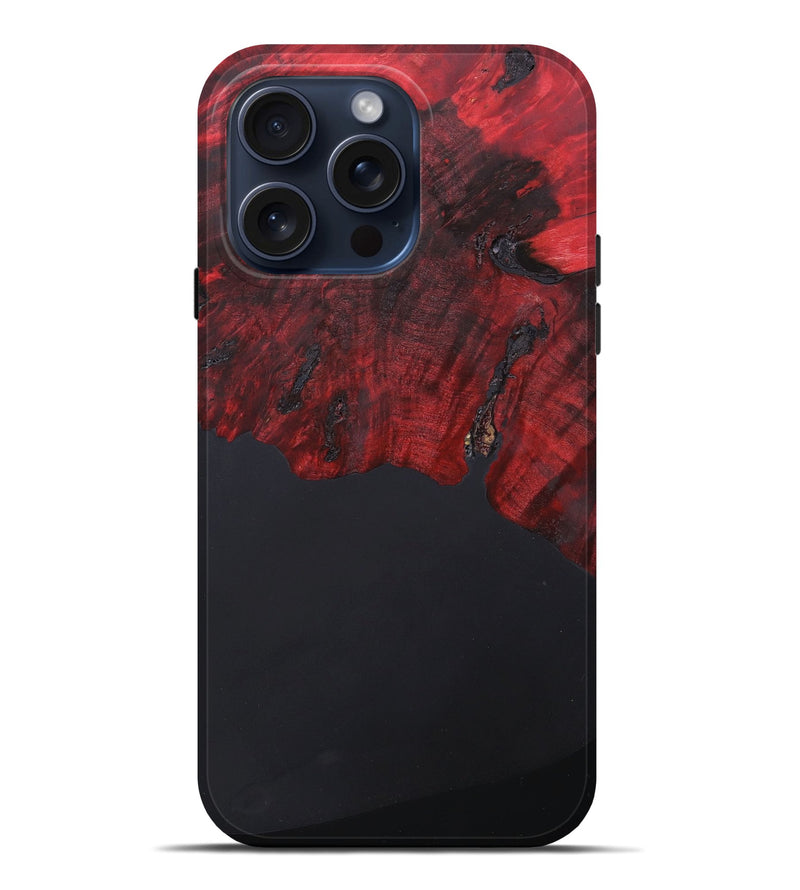 iPhone 15 Pro Max Wood+Resin Live Edge Phone Case - Sherlyn (Pure Black, 662624)
