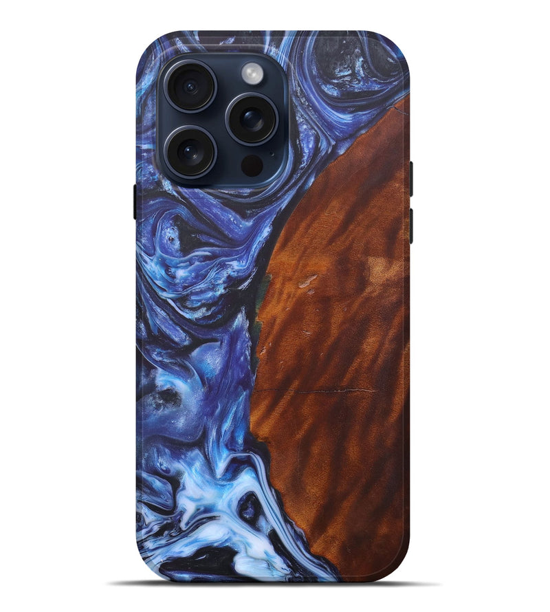 iPhone 15 Pro Max ResinArt Live Edge Phone Case - Alina (Blue, 662633)