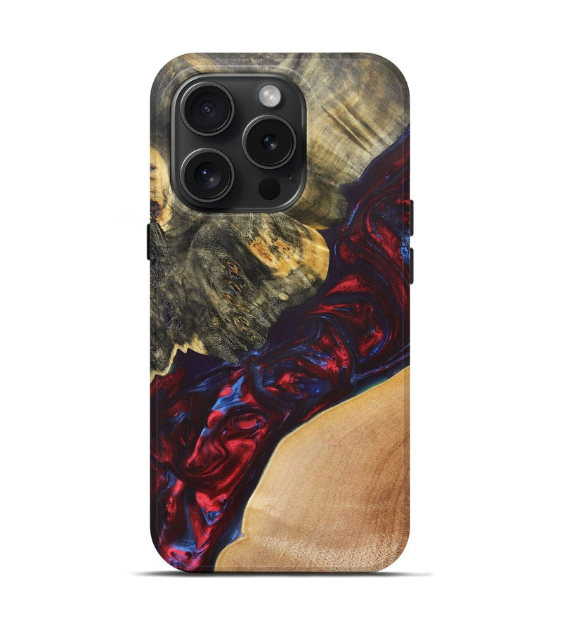 iPhone 15 Pro ResinArt Live Edge Phone Case - Kristina (Red, 662634)