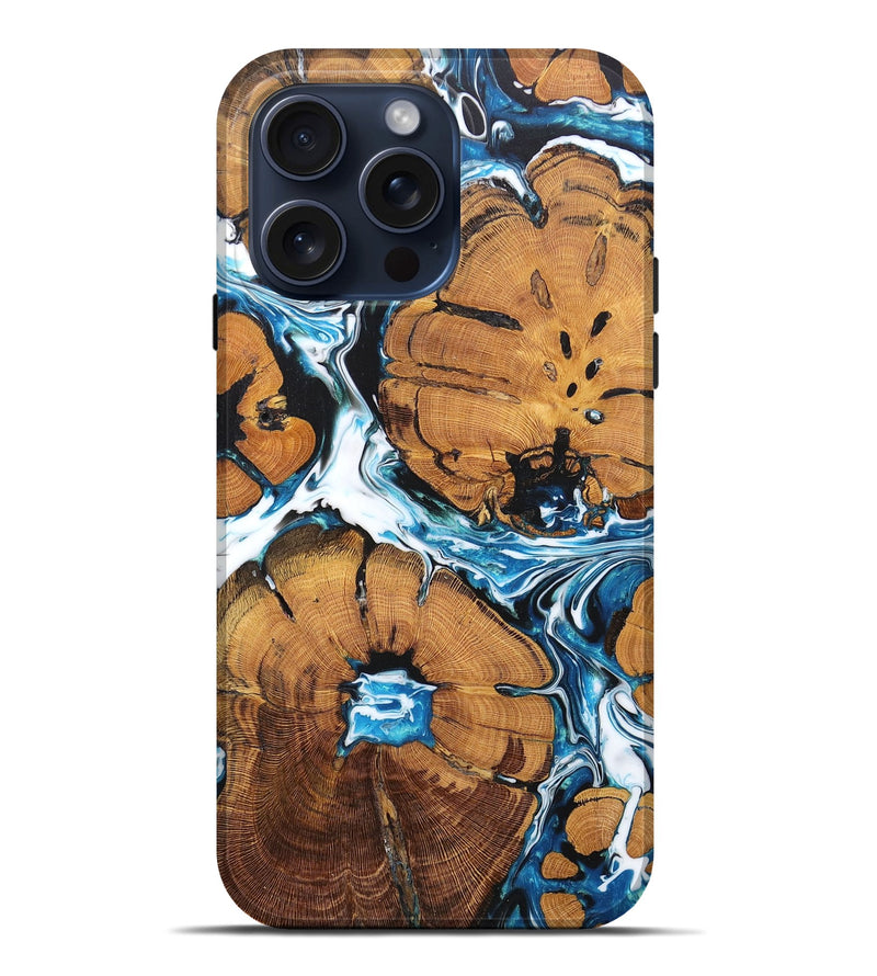 iPhone 15 Pro Max ResinArt Live Edge Phone Case - Homer (Blue, 662635)