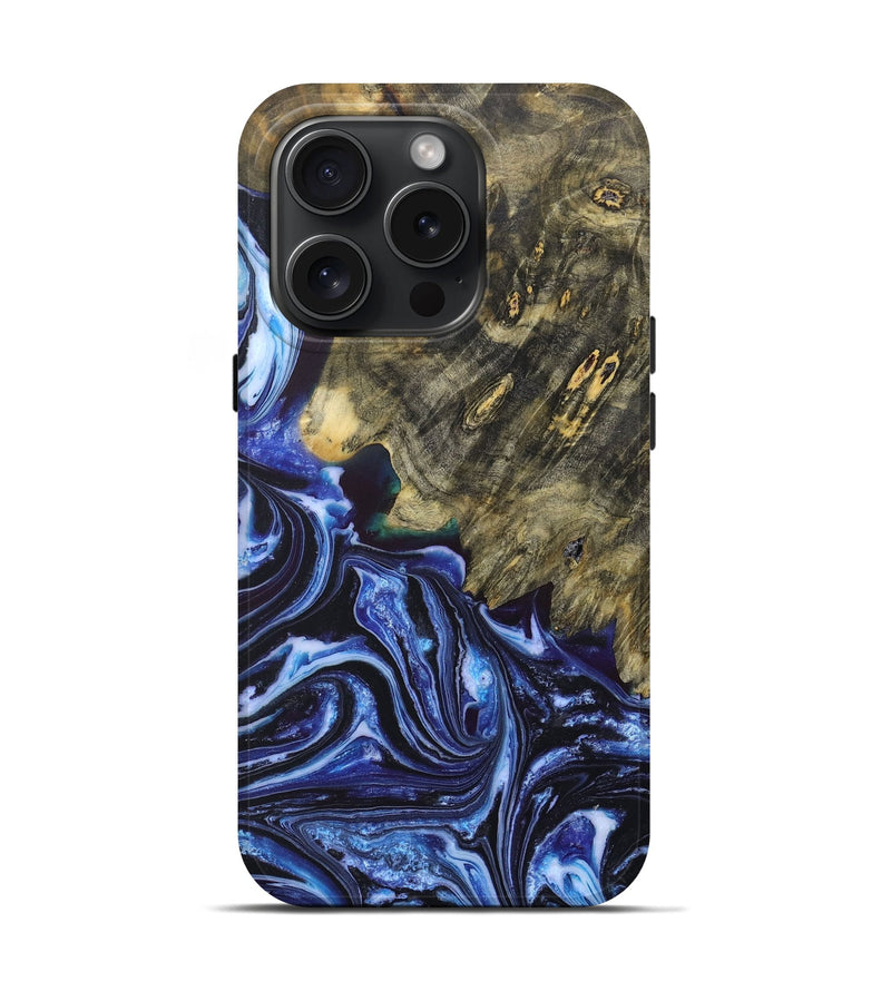 iPhone 15 Pro ResinArt Live Edge Phone Case - Alaya (Blue, 662637)