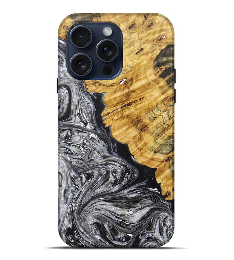 iPhone 15 Pro Max ResinArt Live Edge Phone Case - Daxton (Black & White, 662642)