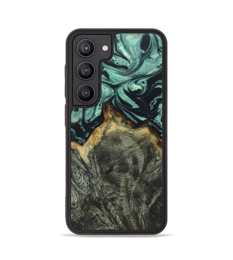 Galaxy S23 Wood+Resin Phone Case - Leanne (Green, 662658)