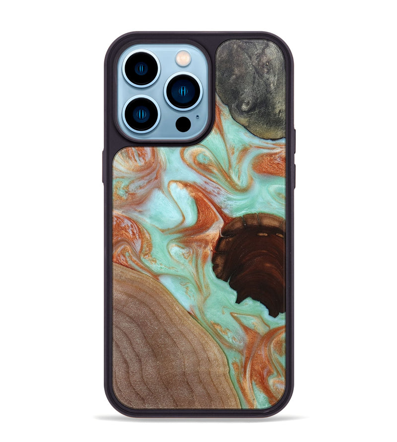 iPhone 14 Pro Max Wood+Resin Phone Case - Briella (Mosaic, 662887)