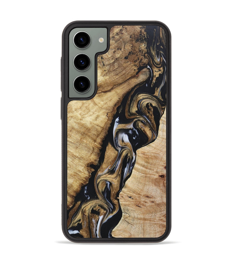 Galaxy S23 Plus Wood+Resin Phone Case - Catherine (Black & White, 662911)