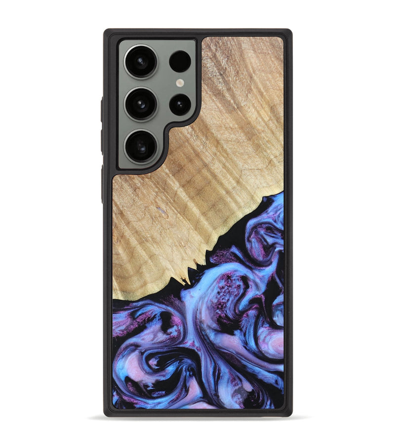 Galaxy S23 Ultra Wood+Resin Phone Case - Harriet (Purple, 662931)